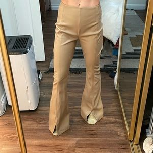 Free people tan leather pants